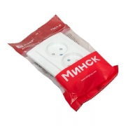 Розетка 2-м СП Минск 10А IP20 без заземл. защ. шторки бел. Basic EKF ERR10-102-100 ERR10-102-100