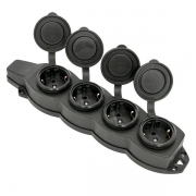 Розетка 4-м 16А IP44 2P+PE 230В с защ. крышками каучук Basic EKF RPS-020-16-230-44 RPS-020-16-230-44