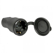 Розетка переносная 16А 230В 2P+PE с защ. крышкой IP44 каучук EKF RPS-012-16-230-44 RPS-012-16-230-44