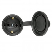 Розетка переносная 16А 230В 2P+PE с защ. крышкой IP44 каучук EKF RPS-012-16-230-44 RPS-012-16-230-44