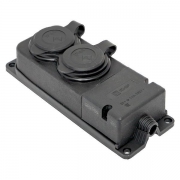 Розетка 2-м 16А IP44 2P+PE 230В с защ. крышками каучук PROxima EKF RPS-018-16-230-44-r RPS-018-16-230-44-r