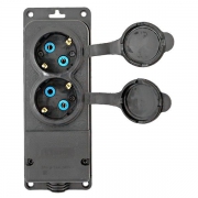 Розетка 2-м 16А IP44 2P+PE 230В с защ. крышками каучук PROxima EKF RPS-018-16-230-44-r RPS-018-16-230-44-r