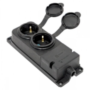 Розетка 2-м 16А IP44 2P+PE 230В с защ. крышками каучук PROxima EKF RPS-018-16-230-44-r RPS-018-16-230-44-r