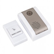 Звонок беспроводной 36 мелод. 80м с индик. на батарейках 003 2х1.5В АA бел.-сер. Basic EKF DBB-A-003 DBB-A-003