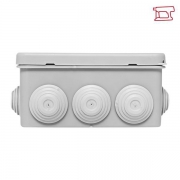 Коробка распределительная КМР-030-014 100х100х50 IP55 с крышкой 10 мембранных вводов розн. стикер EKF plc-kmr-030-014-r plc-kmr-030-014-r