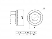 Гайка с фланцем М6 EKF gflm6 gflm6