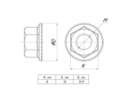 Гайка с фланцем М8 EKF gflm8 gflm8