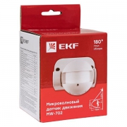 Датчик движения микроволновый MW-702 1200Вт 180гр. до 15м IP44 бел. PROxima EKF dd-mw-702 dd-mw-702
