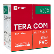 Кабель витая пара U/UTP кат.5e 4 пары solid оболочка PVC сер. TERACOM EKF TRC-5EUTP-04PVC-GY-IN3 TRC-5EUTP-04PVC-GY-IN3