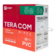 Кабель витая пара U/UTP кат.5e 4 пары solid оболочка PVC сер. TERACOM EKF TRC-5EUTP-04PVC-GY-IN3 TRC-5EUTP-04PVC-GY-IN3