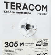 Кабель витая пара U/UTP кат.5e 4 пары solid оболочка PVC сер. TERACOM EKF TRC-5EUTP-04PVC-GY-IN3 TRC-5EUTP-04PVC-GY-IN3