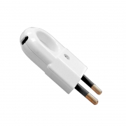 Вилка электрическая 6А 250В плоская с ушком без. заземл. бел. (еврослот) UNIVersal А103 А103