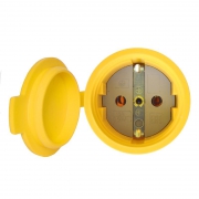 Разъем штепсельный 16А IP44 250В (еврослот) с заземл. каучук желт. Universal 3088 3088