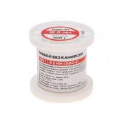 Припой катушка ПОС-61 без канифоли (d2.0мм 100гр) Rexant 09-3123 09-3123