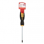 Отвертка крестовая PH 1х100мм двухкомпонентная рукоятка Rexant 12-4727 12-4727