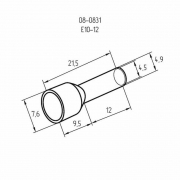 Наконечник штыревой втулочный изолир. (НШВИ F-12мм) 10кв.мм (СЕ100012red) красн. REXANT 08-0831 08-0831