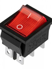 Выключатель клавишный 250В 15А (6с) ON-ON красн. с подсветкой (RWB-506 SC-767) (инд. упак.) Rexant 36-2350-1 36-2350-1
