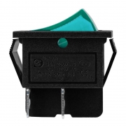 Выключатель клавишный 250В 16А (4с) ON-OFF зел. с подсветкой (RWB-502 SC-767 IRS-201-1) (инд. упак.) Rexant 36-2332-1 36-2332-1