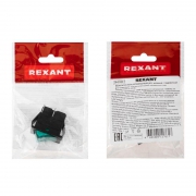 Выключатель клавишный 250В 16А (4с) ON-OFF зел. с подсветкой (RWB-502 SC-767 IRS-201-1) (инд. упак.) Rexant 36-2332-1 36-2332-1