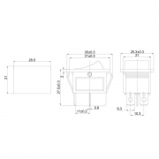 Выключатель клавишный 250В 16А (4с) ON-OFF красн. с подсветкой (RWB-502 SC-767 IRS-201-1) (инд. упак.) Rexant 36-2330-1 36-2330-1