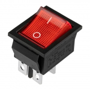 Выключатель клавишный 250В 16А (4с) ON-OFF красн. с подсветкой (RWB-502 SC-767 IRS-201-1) (инд. упак.) Rexant 36-2330-1 36-2330-1