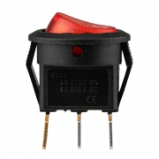 Выключатель клавишный круглый 250В 3А (3с) ON-OFF красн. с подсветкой Micro (RWB-106 SC-214) (инд. упак.) Rexant 36-2530-1 36-2530-1