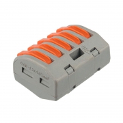 Клемма универсальная многоразовая 222-415 5-проводная 0.08-2.5(4)кв.мм (уп.40шт) Rexant 07-5255-4 07-5255-4