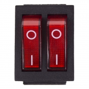 Выключатель клавишный 2-м 250В 15А (6с) ON-OFF красн. с подсветкой (RWB-511 SC-797) Rexant 36-2410 36-2410