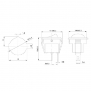 Выключатель клавишный круглый 250В 3А (2с) ON-OFF Micro RWB-105 SC-214 красн. Rexant 36-2511 36-2511