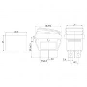 Выключатель клавишный 250В 15А (4с) ON-OFF красн. с подсветкой влагозащита (RWB-507) Rexant 36-2360 36-2360