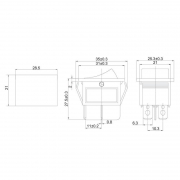 Выключатель клавишный 250В 16А (4с) ON-OFF син. с подсветкой (RWB-502 SC-767 IRS-201-1) Rexant 36-2331 36-2331