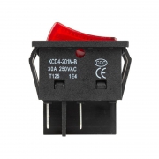 Выключатель клавишный 250В 30А (4с) ON-OFF красн. с подсветкой REXANT 36-2346 36-2346