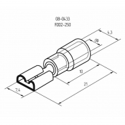 Клемма плоская изол. (гнездо) (VF 2-250) REXANT 08-0433 08-0433