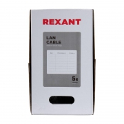 Кабель витая пара F/UTP кат.5e 4х2х24AWG solid CU PVC сер. 305м (м) Rexant 01-0143 01-0143