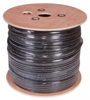 Кабель витая пара U/UTP кат.5e 4х2х24AWG solid CU PE OUTDOOR трос черн. 305м (м) Rexant 01-0046 01-0046