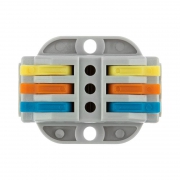 Клемма строительно-монтажная СМК проходная 3п 0.08-4кв.мм с монтажной площадкой сер. (блист.5шт) Rexant 07-6263-5 07-6263-5