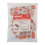 Клемма компактная многоразовая 221-413 3-проводная 0.14-4.0кв.мм (уп.50шт) Rexant 07-5203 07-5203