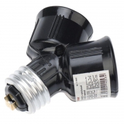 Разветвитель цокольный E27-2хE27 черн. Rexant 11-8860 ноя.60