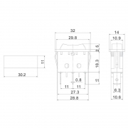 Выключатель клавишн. 250В 10А (3с) 