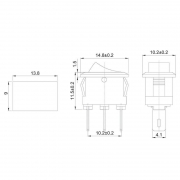 Выключатель клавишный 250В 3А (3с) ON-ON черн. Micro (RWB-102) Rexant 36-2030 36-2030