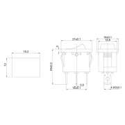 Выключатель клавишный 250В 6А (3с) ON-OFF красн. с подсветкой Mini (RWB-206; SC-768) Rexant 36-2150 36-2150