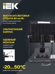 Прожектор светодиодный СДО 06-30Д 6500К IP54 с ДД черн. IEK LPDO602-30-65-K02 LPDO602-30-65-K02