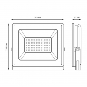 Прожектор LED 100Вт IP65 6500К черн. Gauss 613100100 613100100
