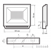 Прожектор светодиодный СДО-20 10Вт 6500К IP65 230В BL ДО прозр. закален. стекло ФАZА 5047242 5047242
