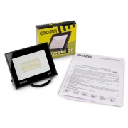 Прожектор светодиодный СДО-20 30Вт 6500К IP65 230В BL ДО прозр. закален. стекло ФАZА 5047280 5047280