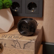 Разветвитель 3-м 6А IP20 Шар 220В черн. Rexant 11-1063-1 11-1063-1