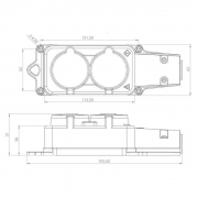 Розетка штепсельная двухместная влагозащ. с/з 16А IP54 каучук Rexant 111-112 111-112