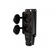 Розетка штепсельная двухместная влагозащ. с/з 16А IP54 каучук Rexant 111-112 111-112