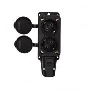 Розетка штепсельная двухместная влагозащ. с/з 16А IP54 каучук Rexant 111-112 111-112