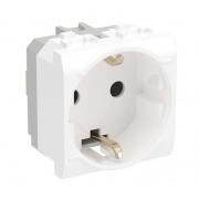 Розетка 1-м СП Brava 2мод. защ. шторки с заземл. бел. DKC 76482B 76482B